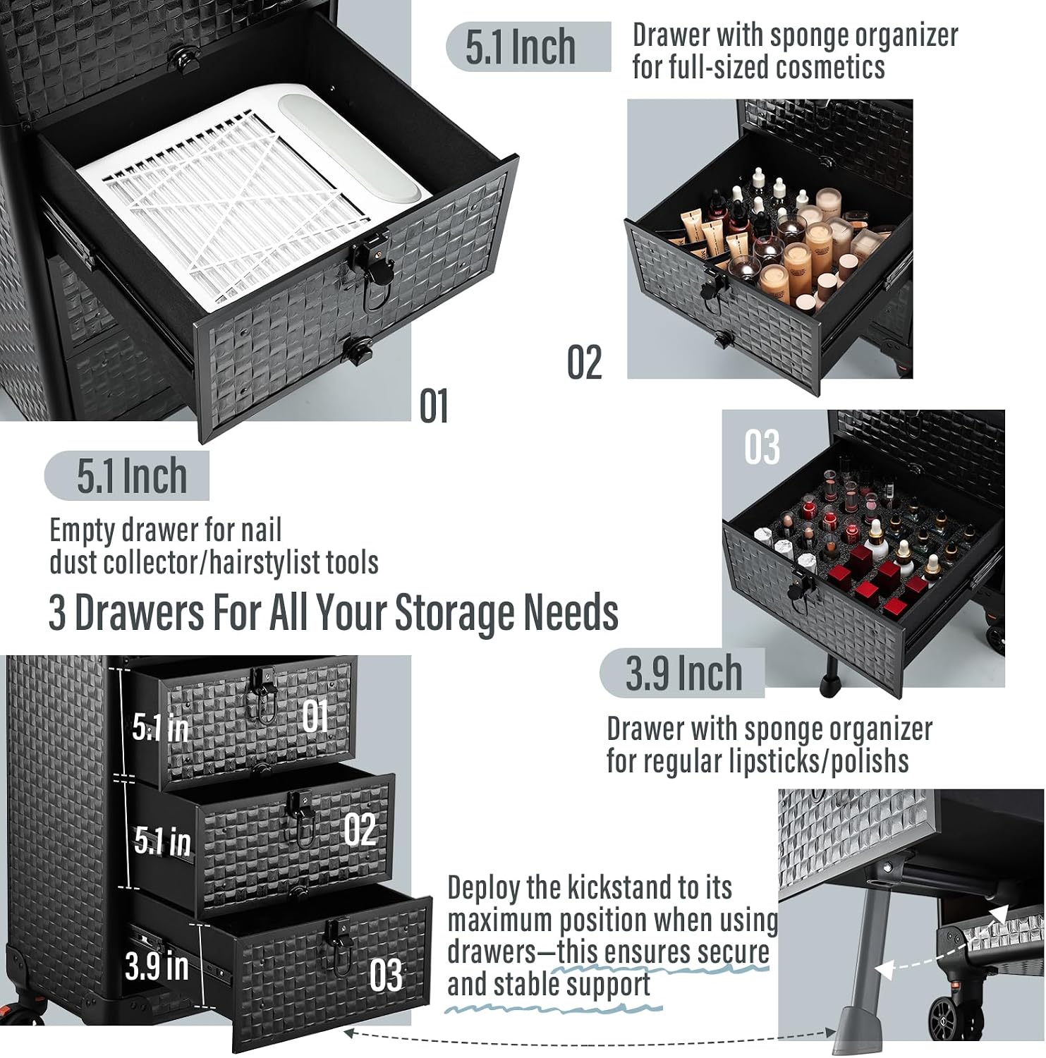 Rolling Salon Cart with 3 Draw - Spa & Wellness Hotel Fitak * * * * ulasan dan harga